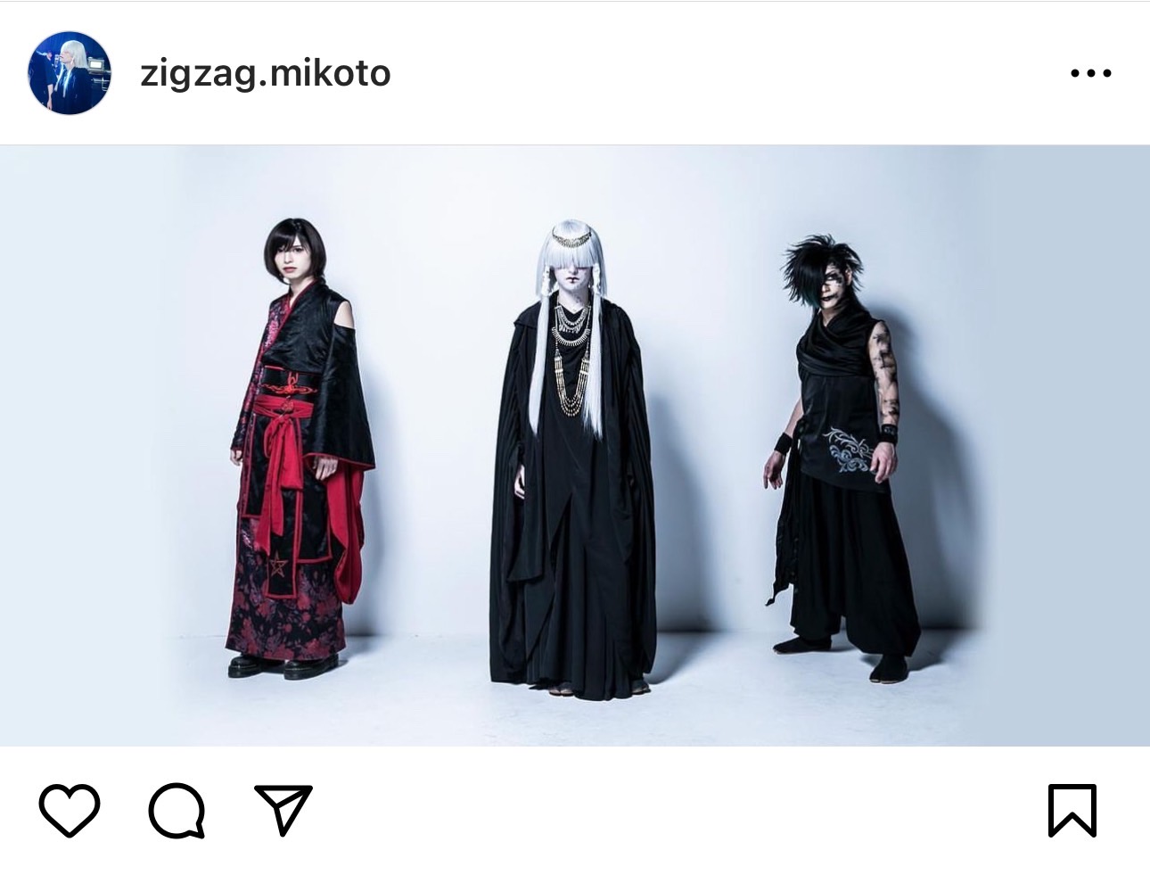 ヴィジュアル系バンド「-真天地開闢集団-ジグザグ」の公式Instagramに投稿された2020年のアーティスト写真